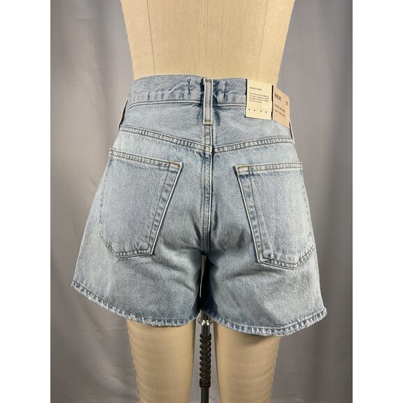 Agolde 'Parker' Blue Long Denim Jean Short Size 26 - NWT - Picture 4 of 6